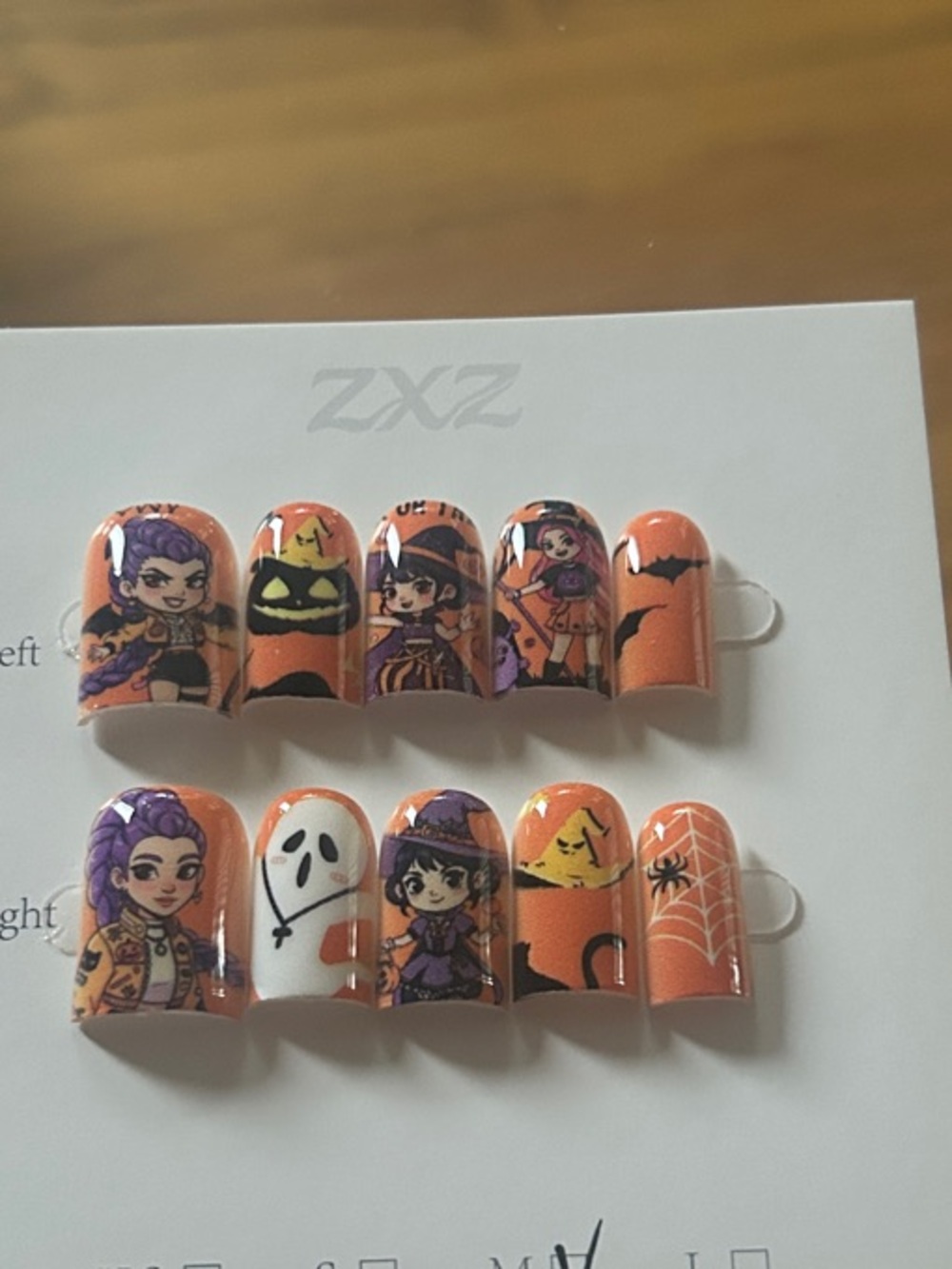 Orange Halloween Cartoon Press-On Nail Set